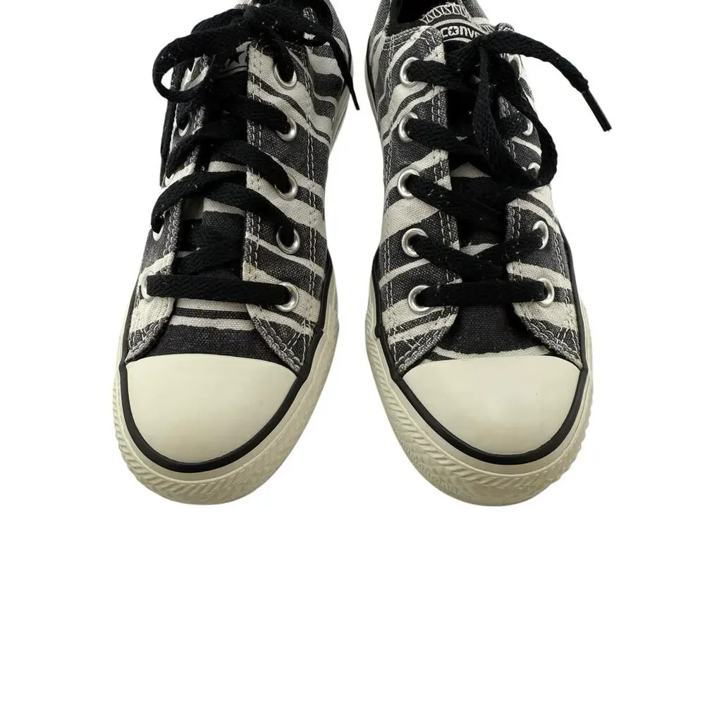 Converse Womens 6 Zebra Ox‎ Sneakers Black White Striped 543935F EUC - Picture 9 of 9